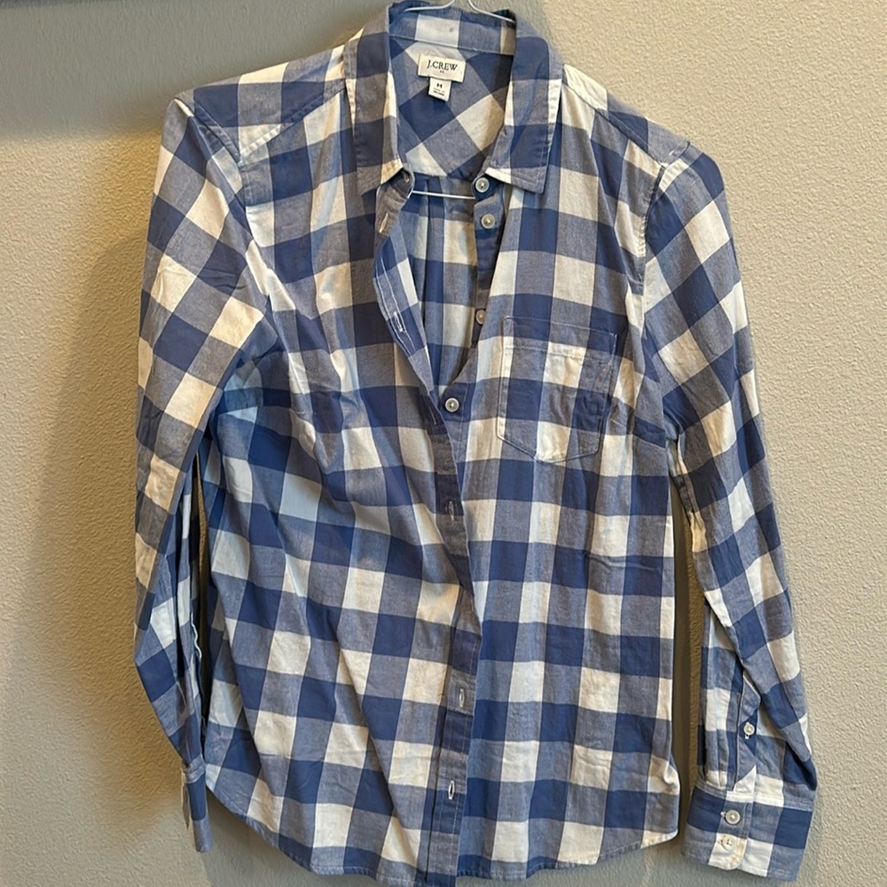 J Crew Checkered Top